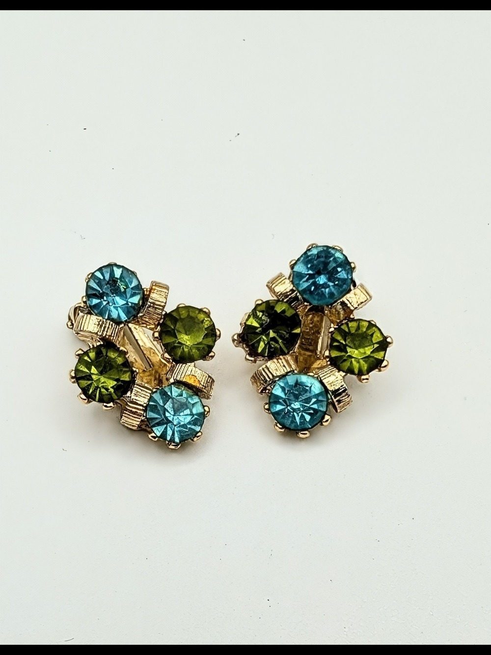 Vintage 1950s Crystal Brooch Earrings Set - Picture 3 of 7